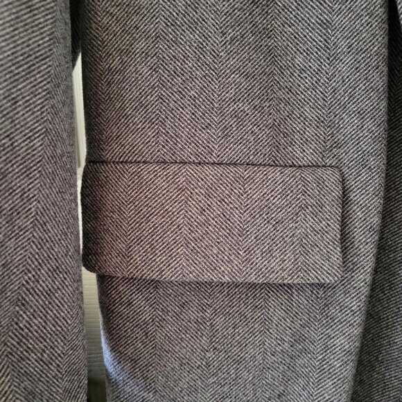 ZARA Women's Gray Herringbone Open Front Blazer Coat- M - Picture 10 of 10